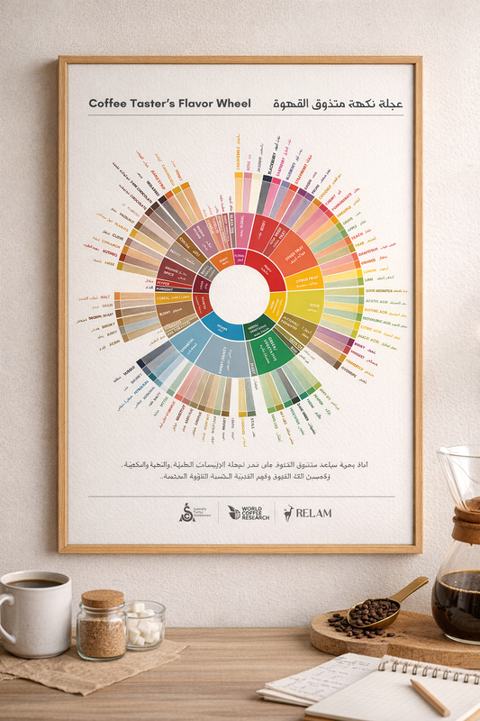 ( لوحة عجلة تذوّق القهوة( كانفاس