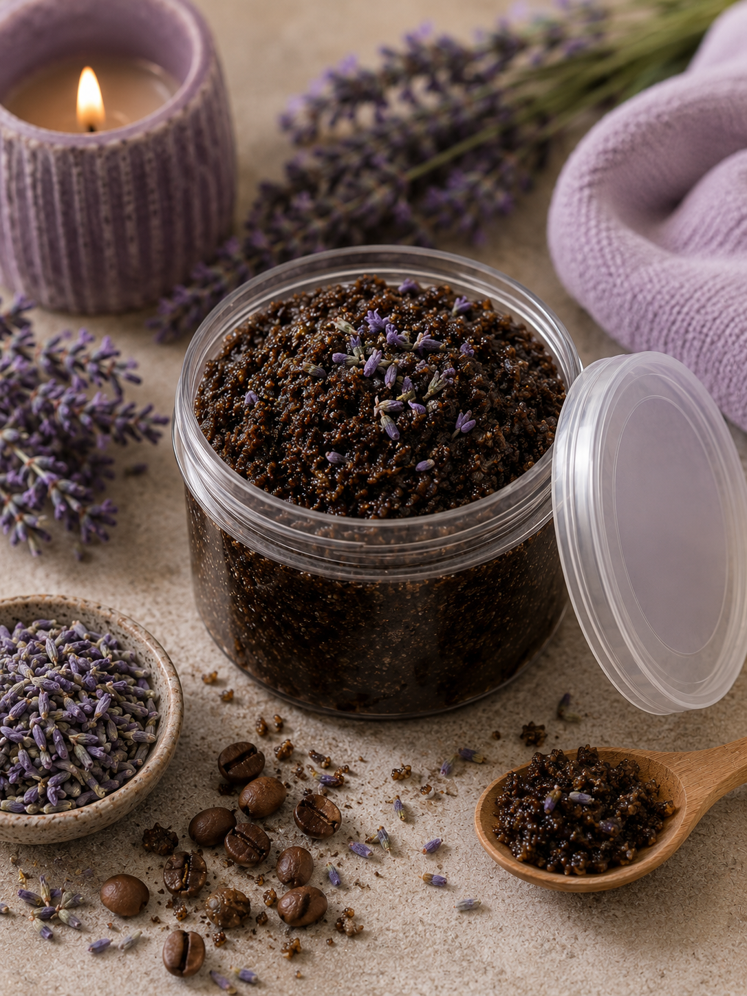 Calm Brew Scrub |  سكراب القهوة باللافندر 💜